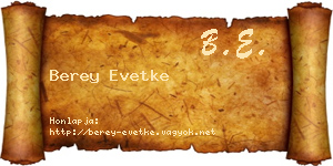 Berey Evetke névjegykártya